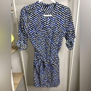 Express satin tie belt work dress size XS